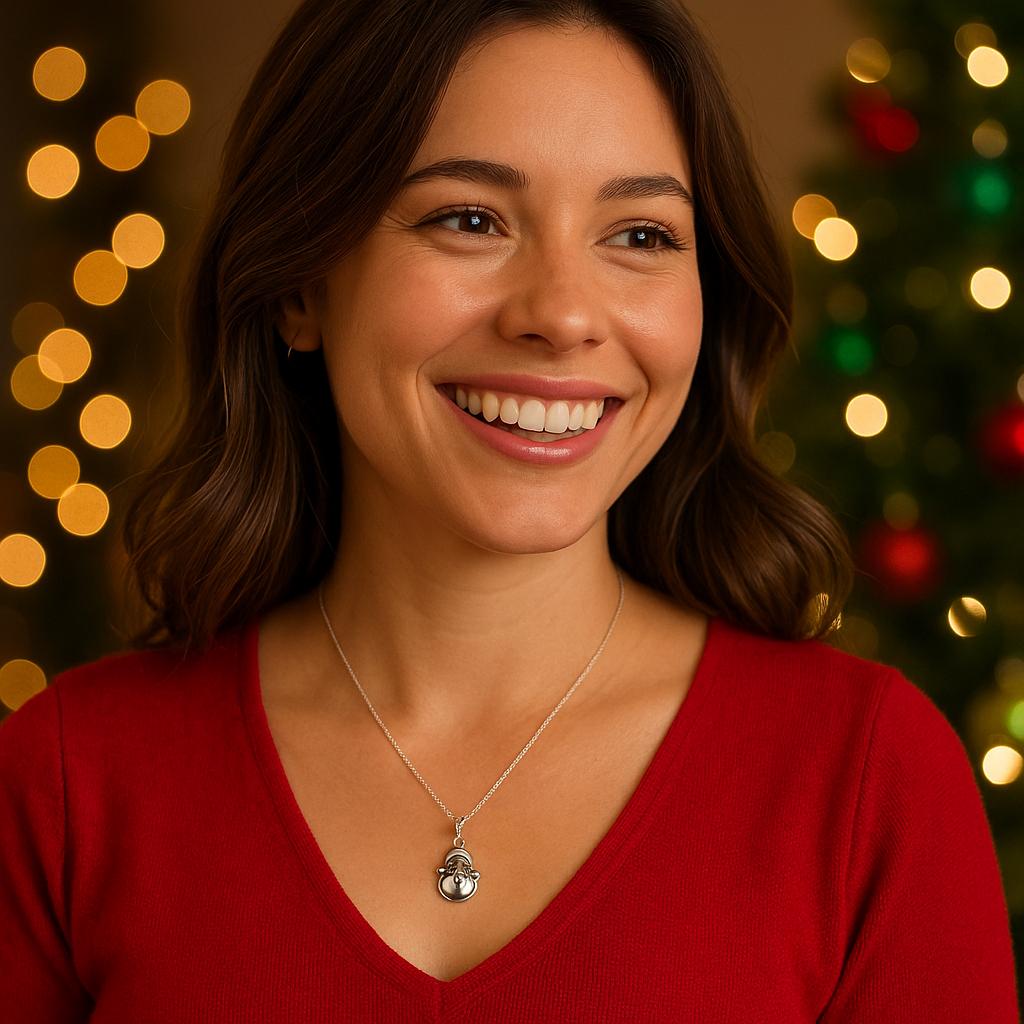 Frosty the Snowman Necklace | Holiday Charm Pendant