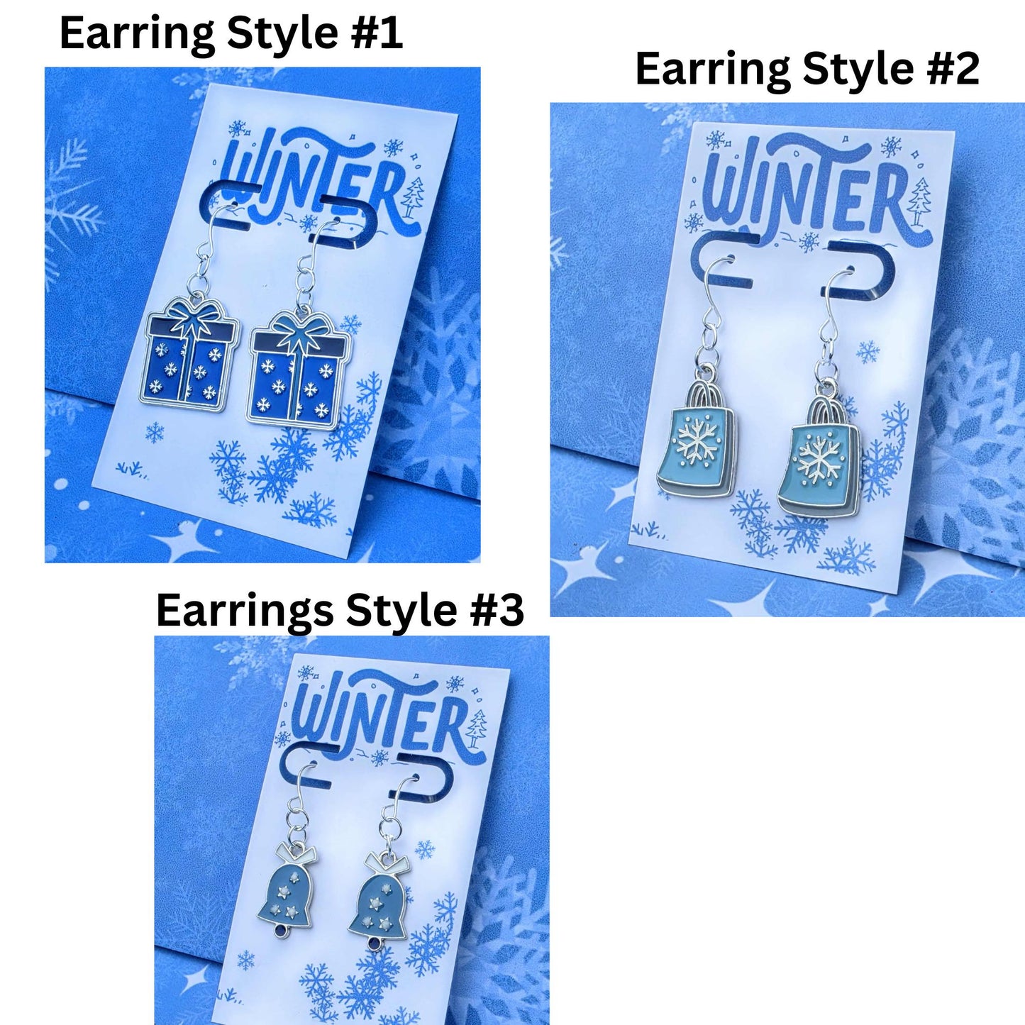 Candy Cane Earrings – Silver Christmas Jewelry, Hypoallergenic Holiday Dangles, Matching Necklace, Gift Bag Ready, Peppermint Festive
