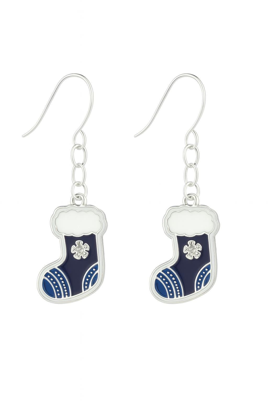 Blue Christmas Stocking Earrings & Necklace Set | Holiday Jewelry Gift for Her | Festive Winter Accessory | Snow Day Jewelry