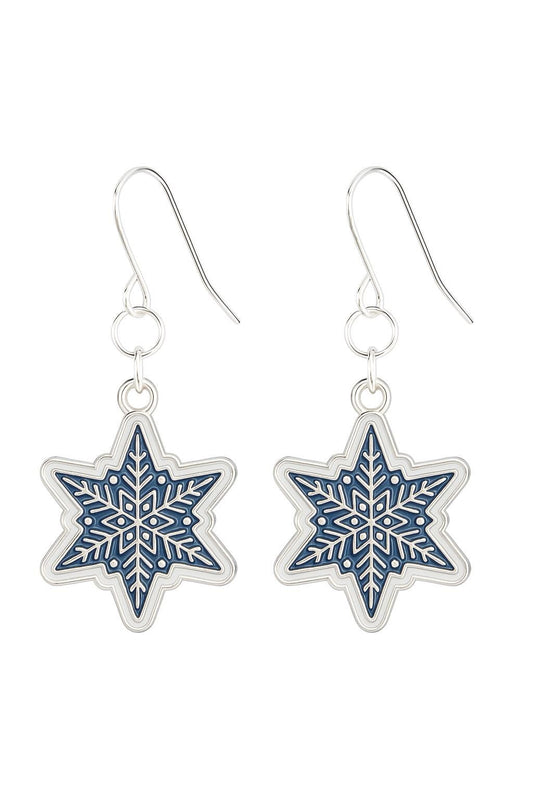 Snowflake Earrings & Necklace Set | Winter Jewelry Gift for Her | Silver Snowflake Dangle Earrings | Christmas Party Jewelry | Holiday Gift