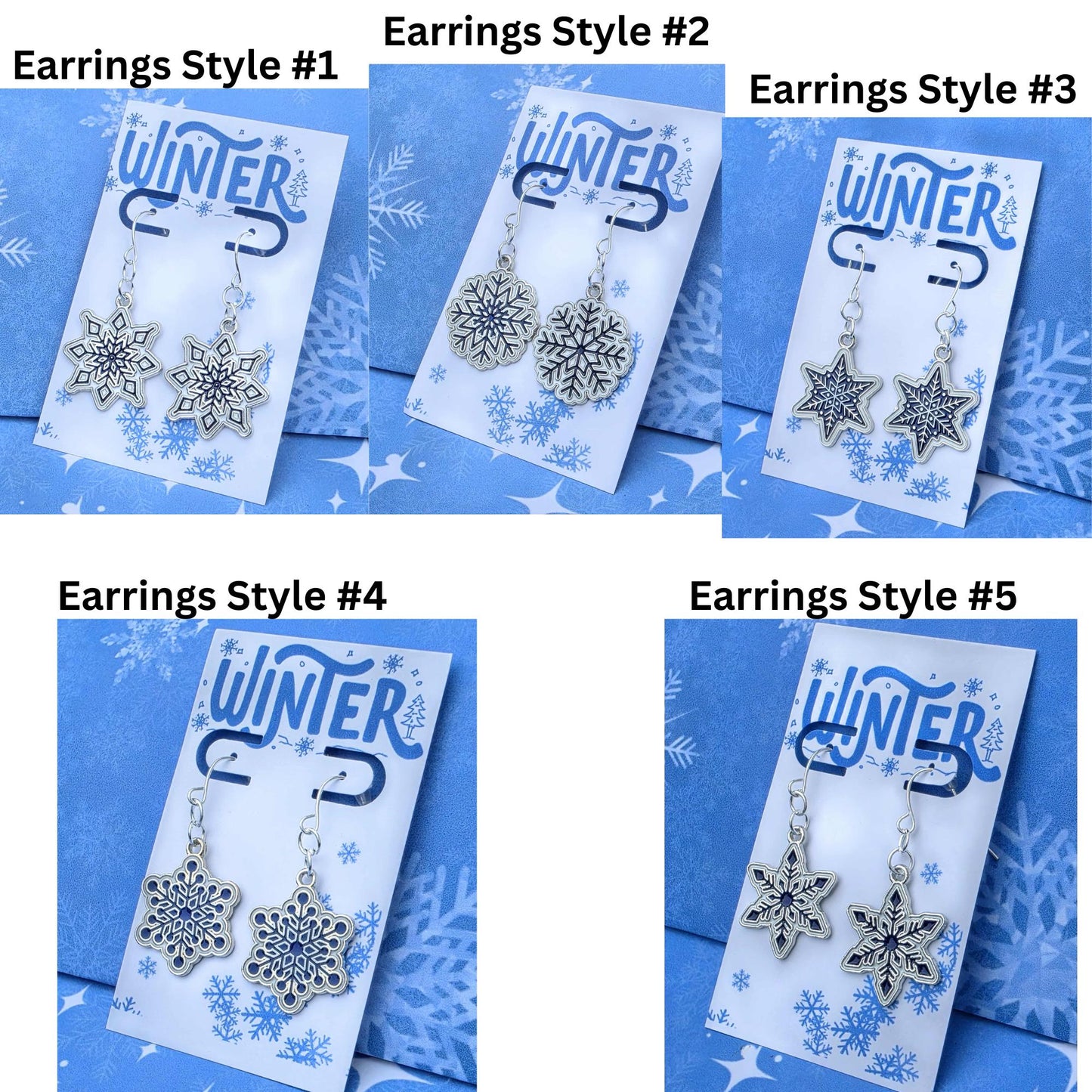 Cute Snowflake Earrings | Winter Drop Earrings | Holiday Gift for Her | Christmas Jewelry | Seasonal Earrings | Frosty Snowflake Charm