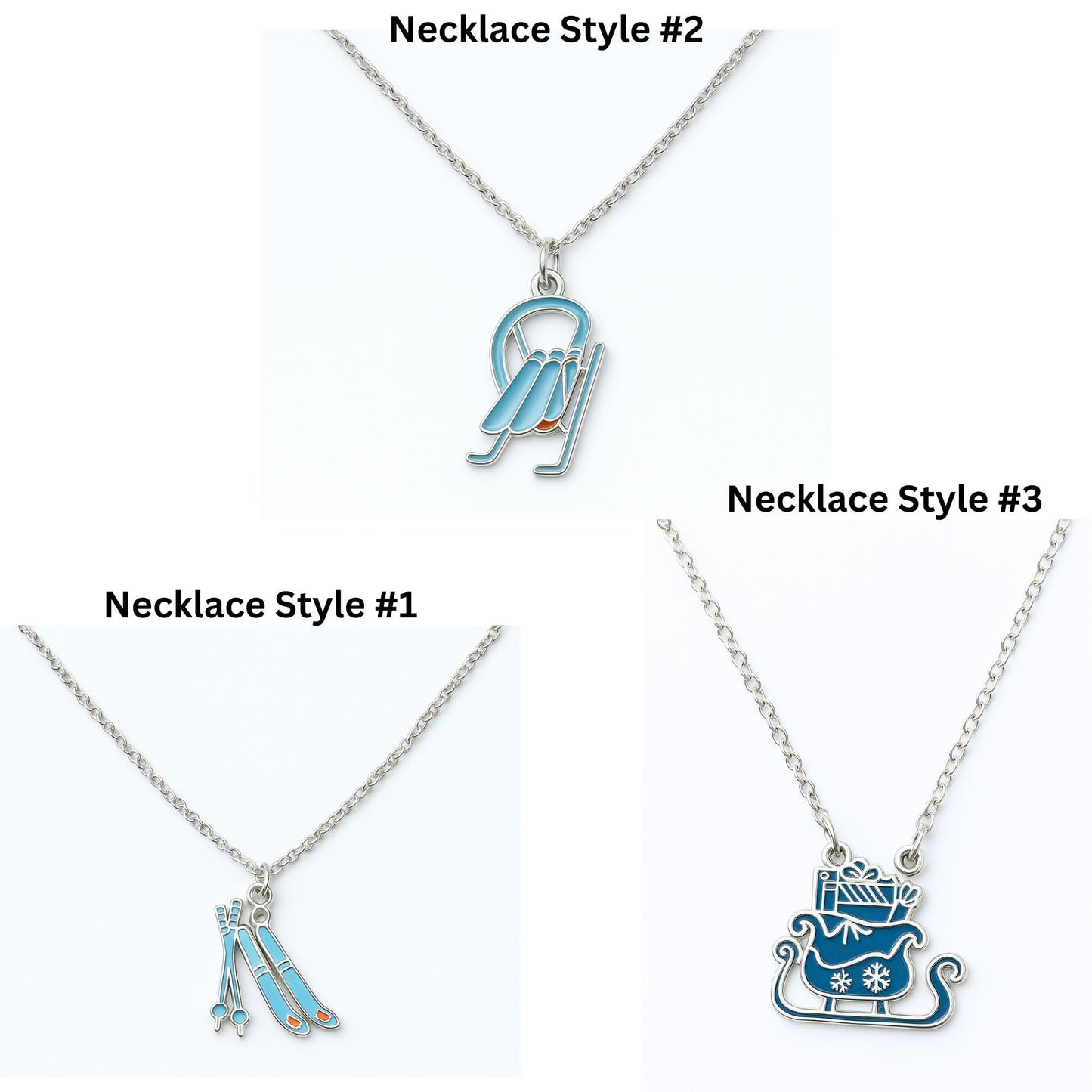 Santa Sleigh Earrings Necklace Set | Christmas Jewelry Gift For Her | Cozy Winter Accessories | Santa Sleigh Charm Earrings Pendant