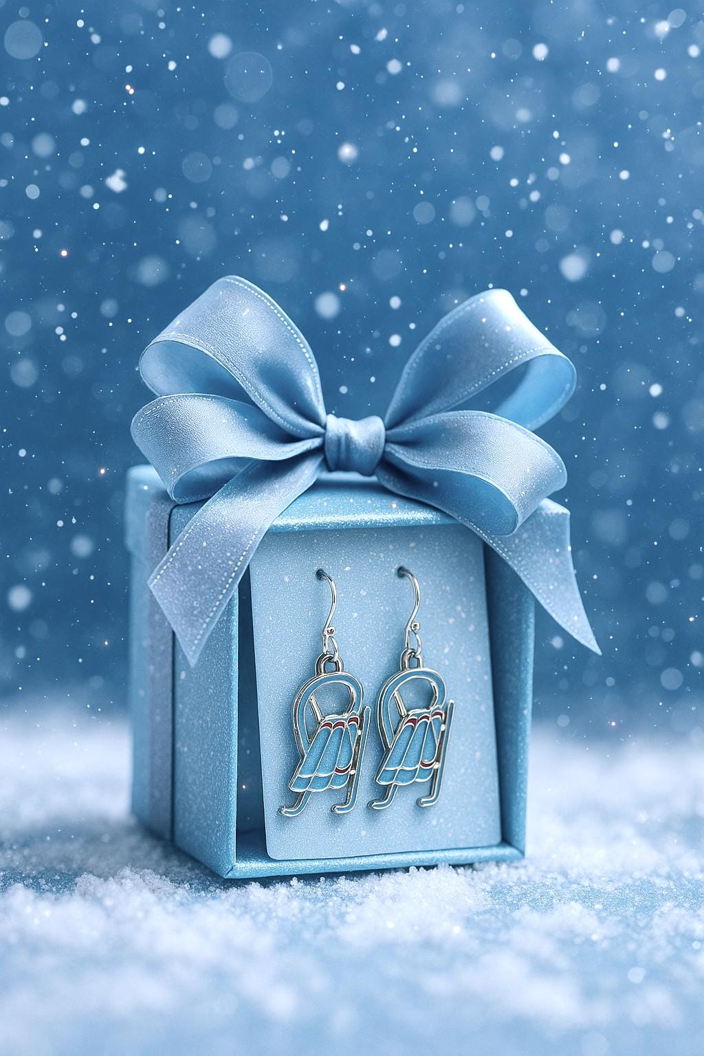 Winter Sled Earrings & Matching Necklace | Cozy Winter Jewelry Set | Snow Day Earrings | Cute Sled Charm Jewelry | Holiday Gift for Her