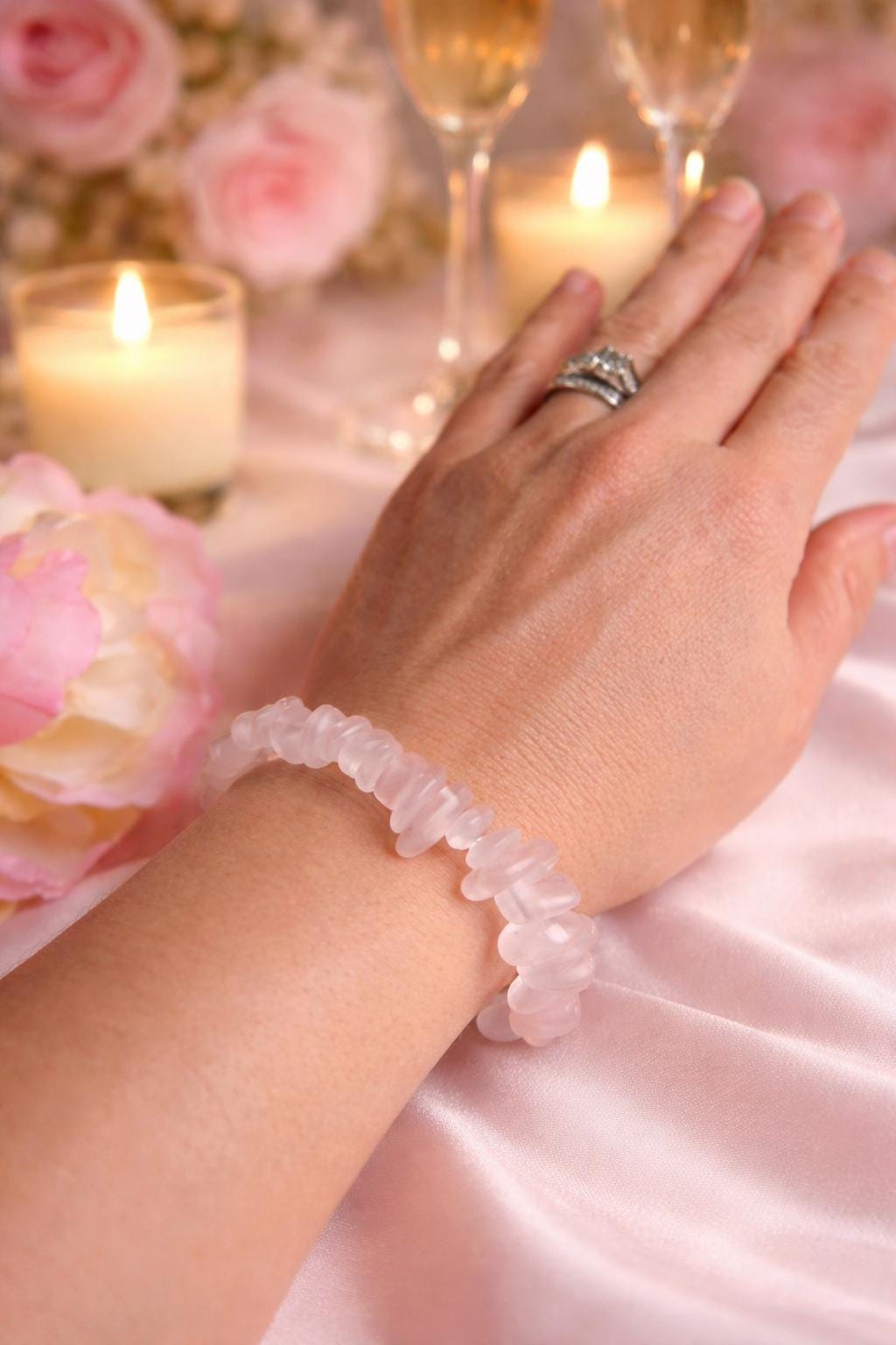 Rose Quartz Bracelet | Romantic Healing Crystal Jewelry Gift