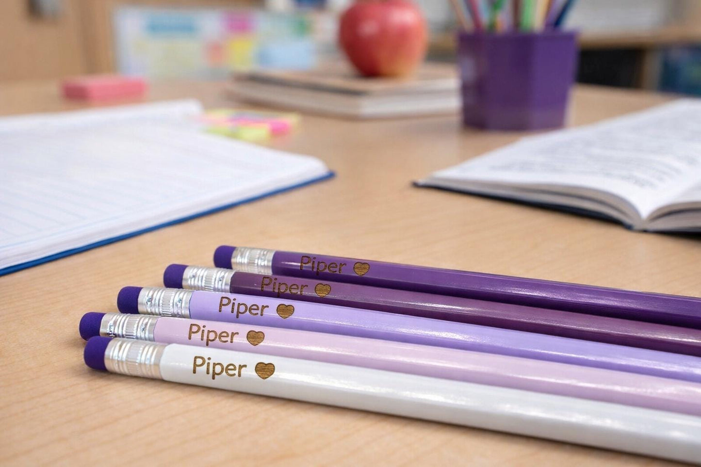 Personalized Green Pencils Set of 6 | Custom Name Pencils | Teacher Gift | Back to School Supplies | Kids Gift | Stocking Stuffer