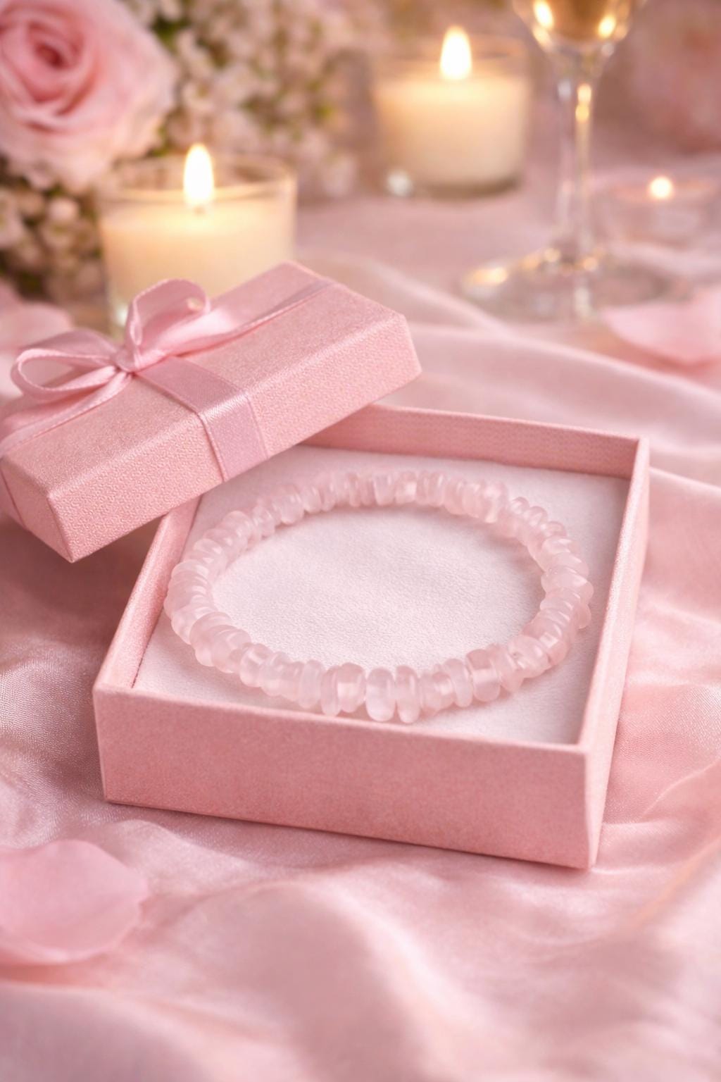 Rose Quartz Bracelet | Romantic Healing Crystal Jewelry Gift
