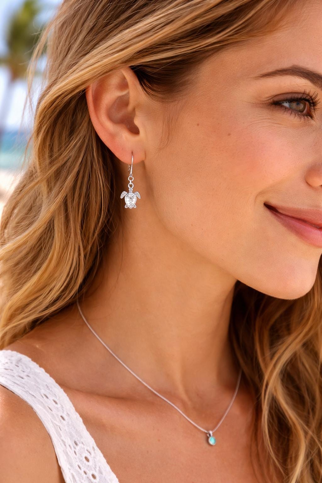 Sterling Silver Sea Turtle Earrings, Ocean Animal Jewelry, Beach Lover Gift, Dainty Minimal Earrings, Coastal Nature Jewelry for Women