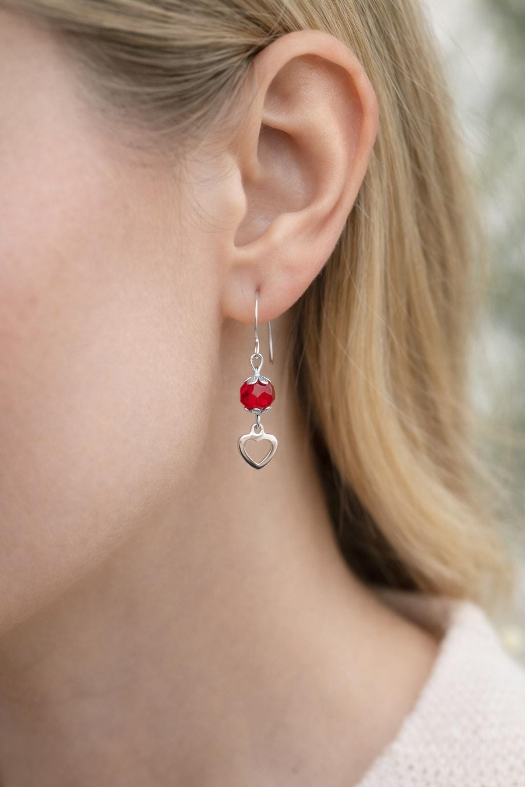 Crystal Heart Dangle Earrings | Stainless Steel, Colorful Charms