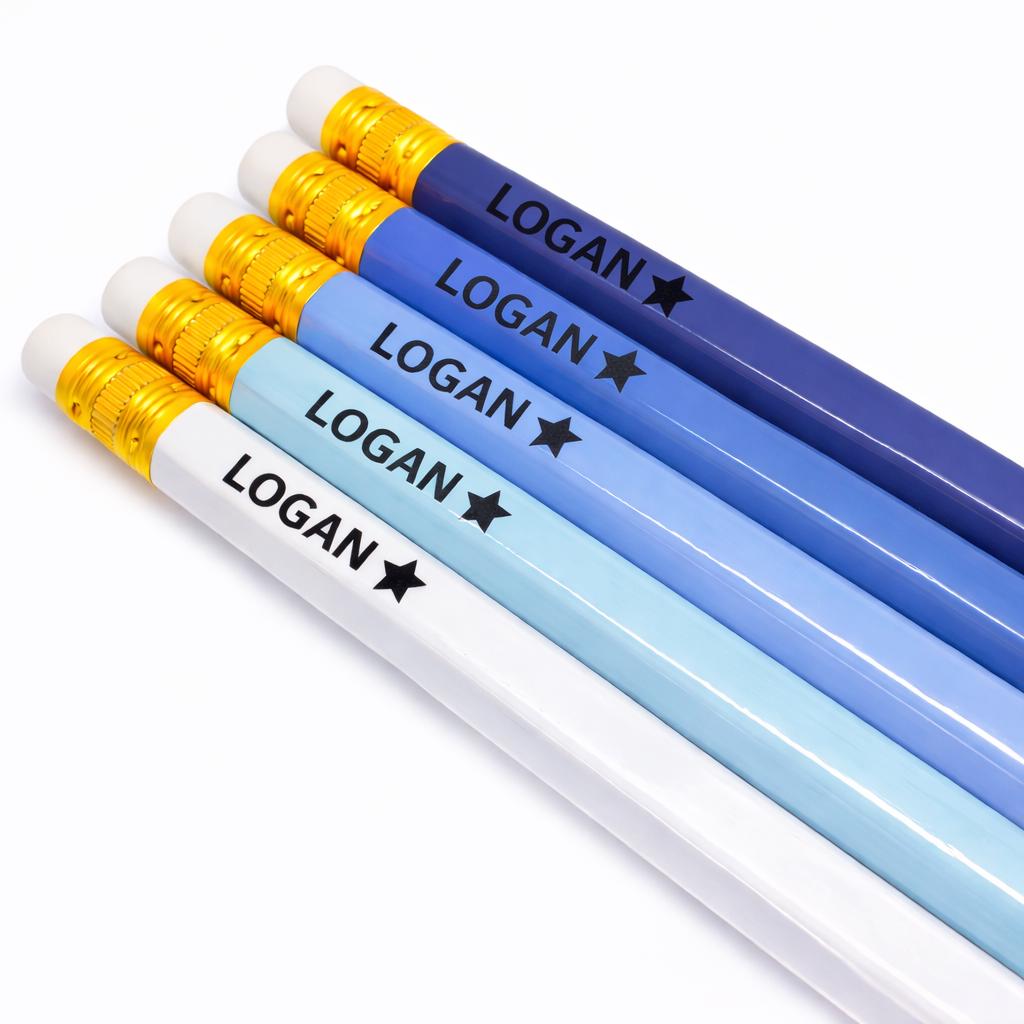Personalized Blue Pencils Set of 6 | Custom Name Pencils | Teacher Gift | Back to School Supplies | Kids Gift | Stocking Stuffer