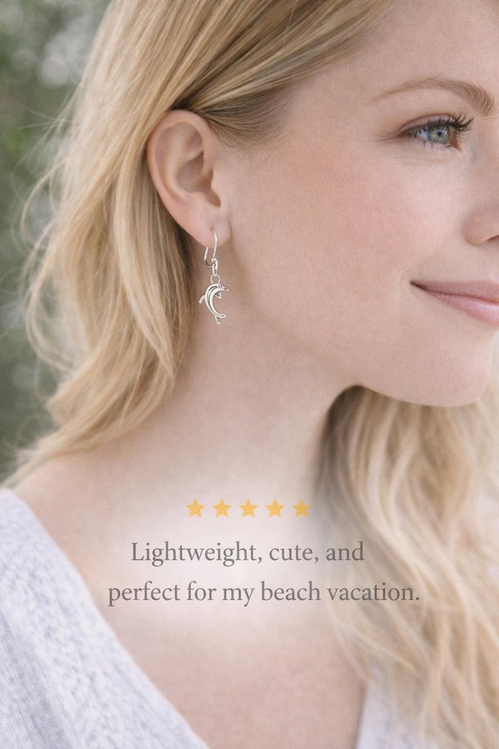 Sterling Silver Dolphin Earrings, Ocean Animal Jewelry for Dolphin Lovers