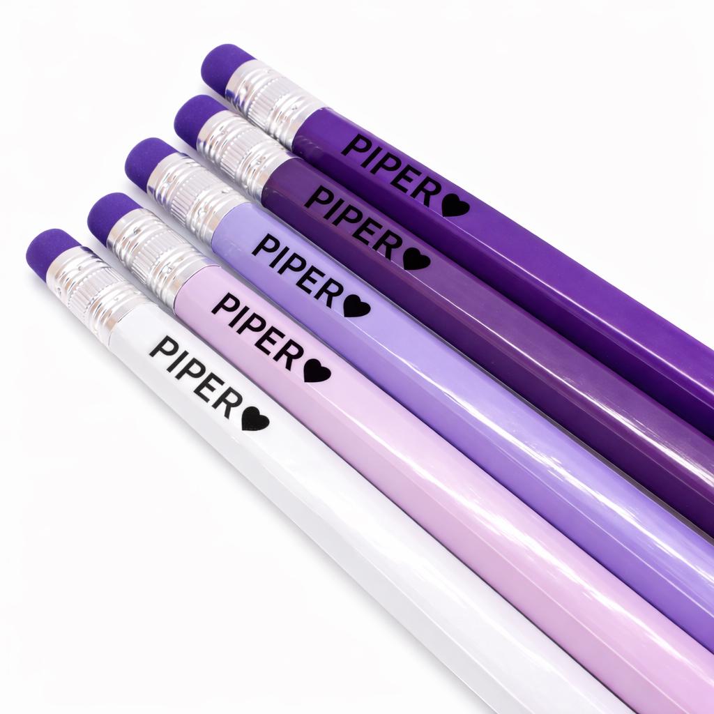 Personalized Purple Pencils Set of 6 | Custom Name Pencils | Teacher Gift | Back to School Supplies | Kids Gift | Stocking Stuffer