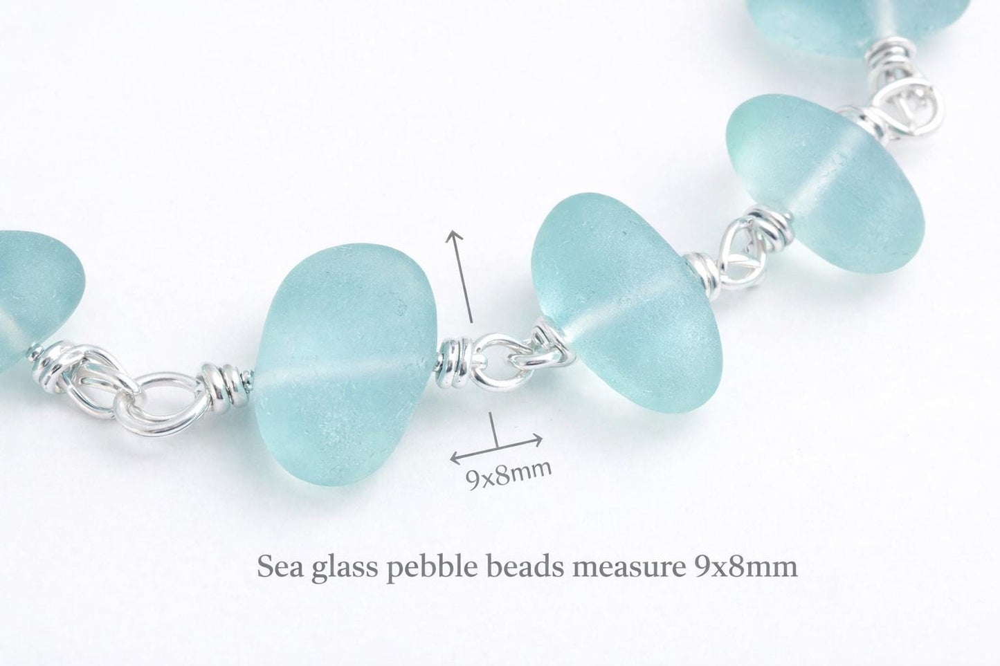 Frosted Aqua Sea Glass Bracelet • Coastal Silver Jewelry • Lightweight Everyday Bracelet • Beach Inspired Gift