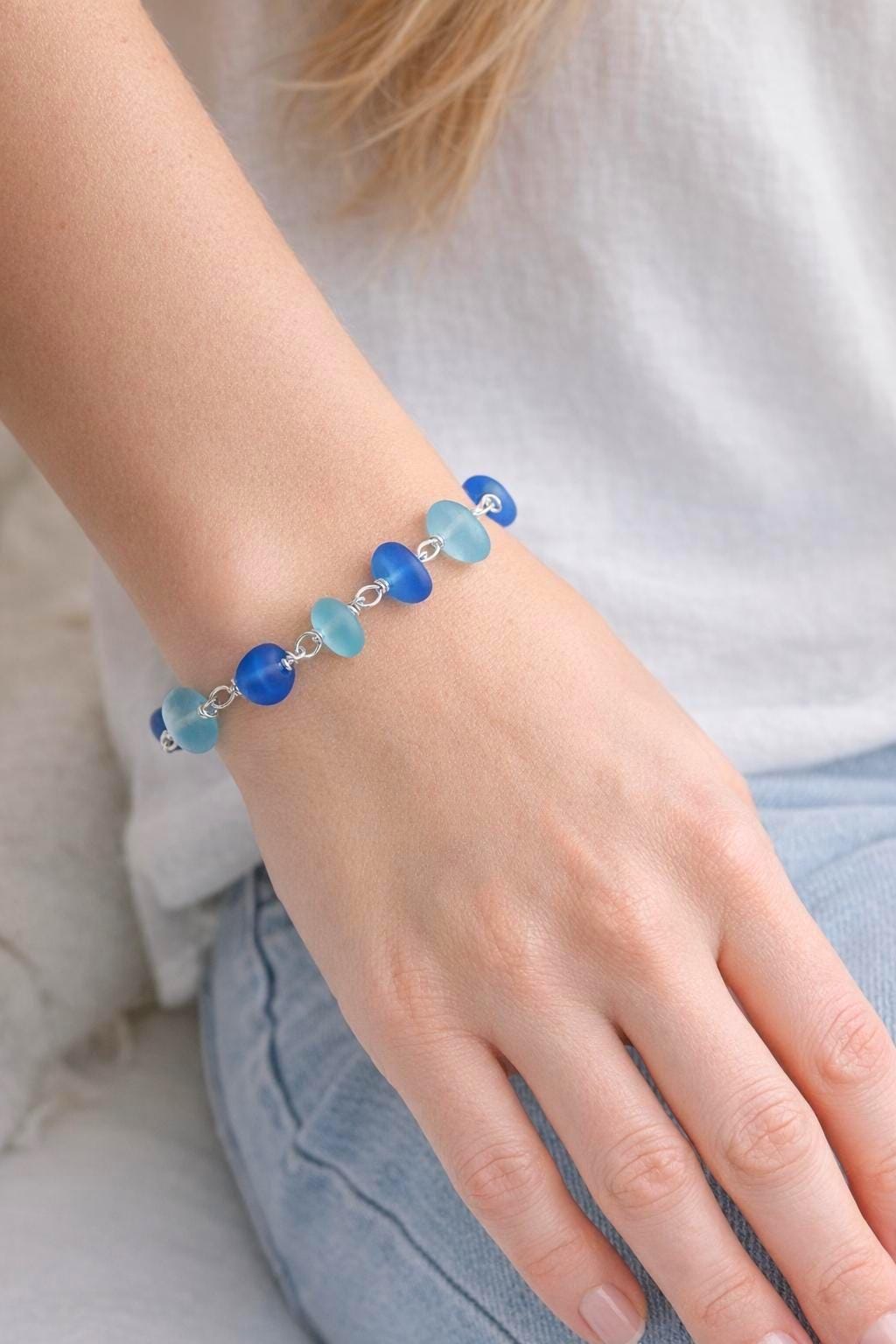 Dainty Blue Bracelet• Lightweight Everyday Jewelry • Women's Birthday Gift