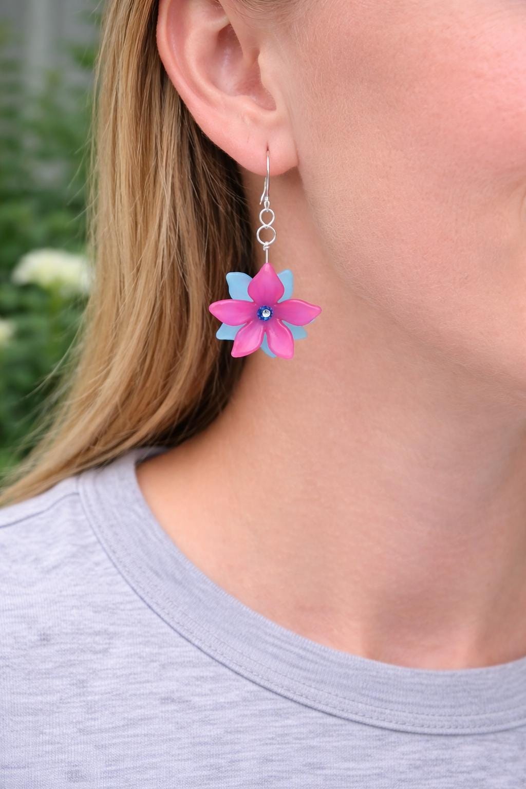 Girls Birthday Earrings – Colorful Flower Dangle Earrings for Girls, Cute Lightweight Earrings, Birthday Gift for Daughter or Granddaughter