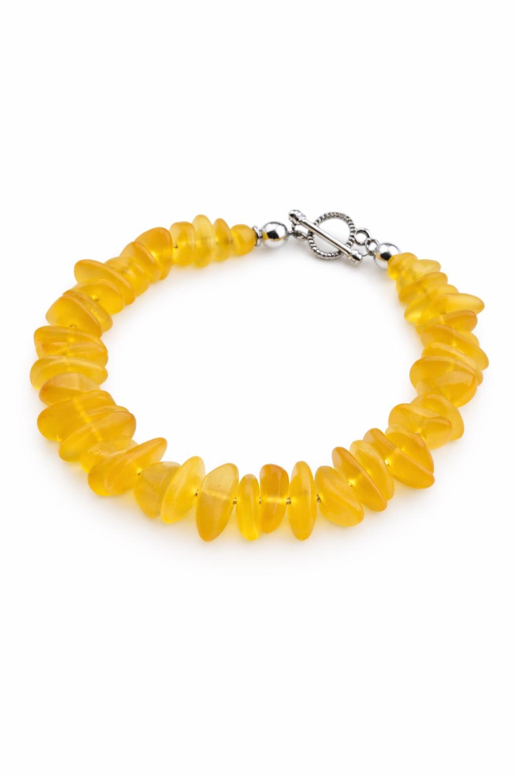 Yellow Glass Bead Bracelet | Minimalist Everyday Bracelet, Gift for Her