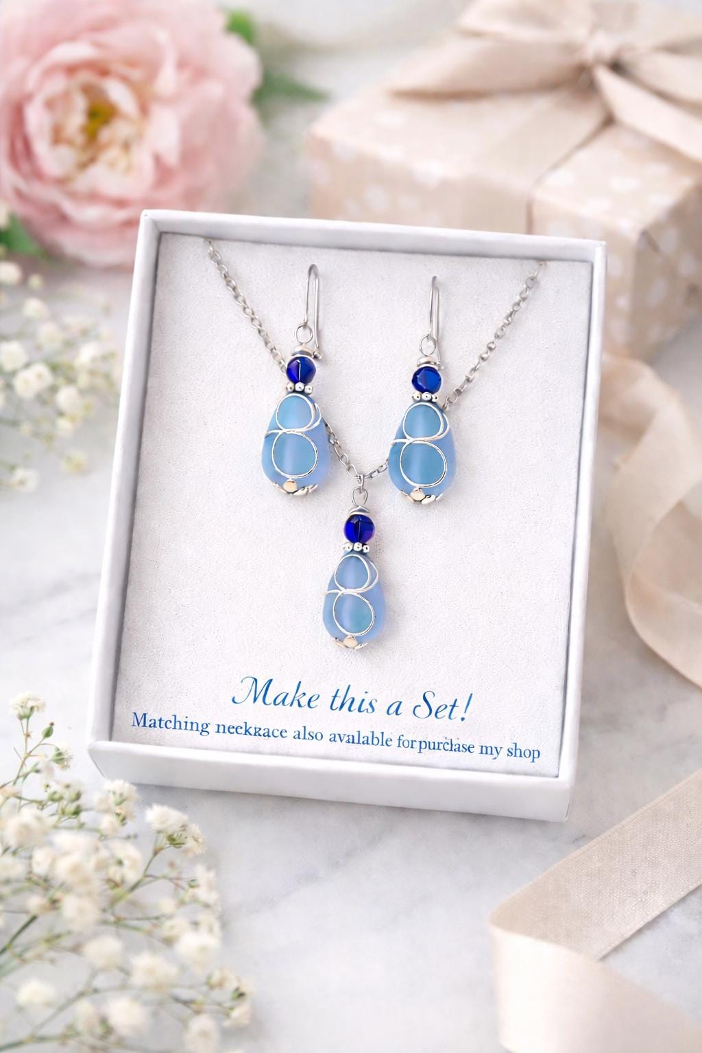 Blue Dangle Sterling Silver Earrings | Minimal Jewelry, Gift For Women