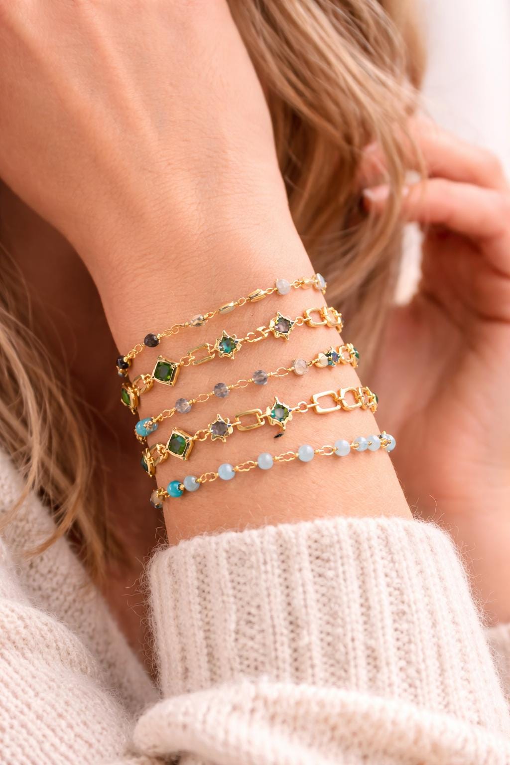 Dainty Gold Stacking Bracelets for Women, Minimal Layered Bracelet Set, Everyday Gold Bracelets, Gift for Her, Delicate Wrist Stack
