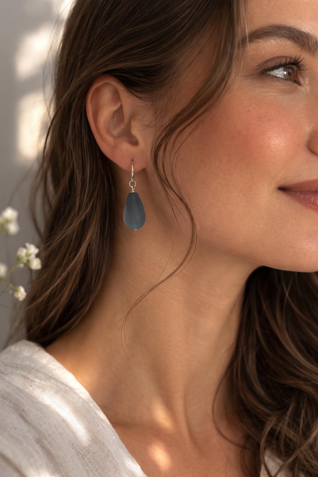 Lightweight Teardrop Earrings, Simple Silver Dangle Earrings, Hypoallergenic Everyday Drop Earrings, Minimalist Jewelry Gift for Her