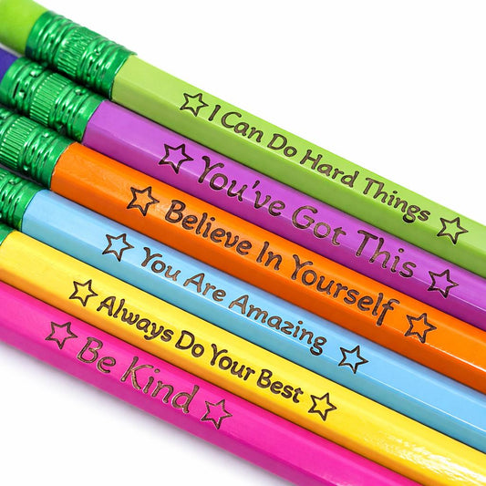 Engraved Motivational Pencils: Positive Affirmation School Supplies for Students