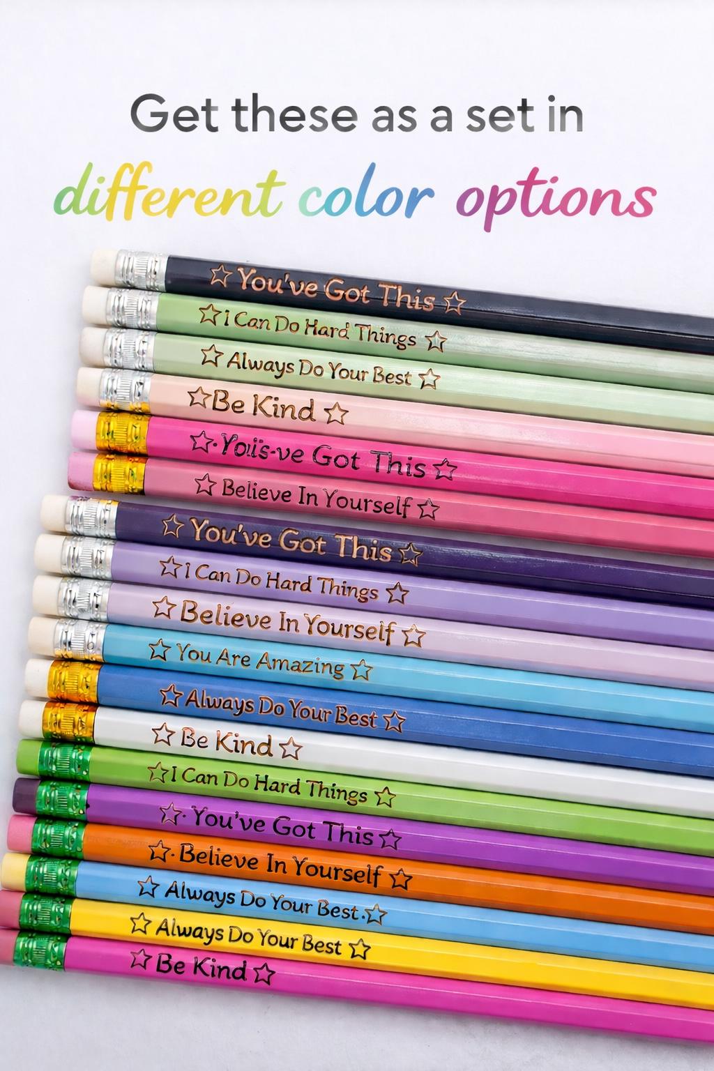 Engraved Motivational Pencils: Positive Affirmation School Supplies for Students