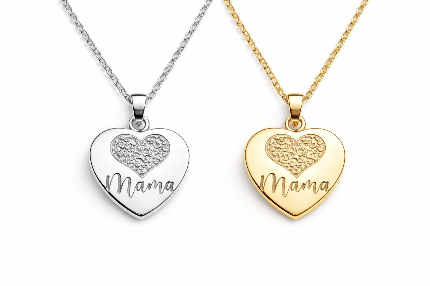 Mother’s Day Necklace for Mom, Mama Heart Necklace Silver or Gold, Gift for Mom from Daughter Son, Personalized Mom Jewelry