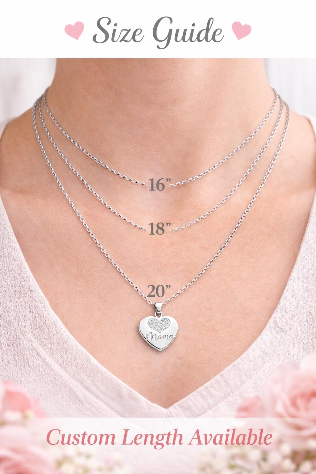 Mother’s Day Necklace for Mom, Mama Heart Necklace Silver or Gold, Gift for Mom from Daughter Son, Personalized Mom Jewelry
