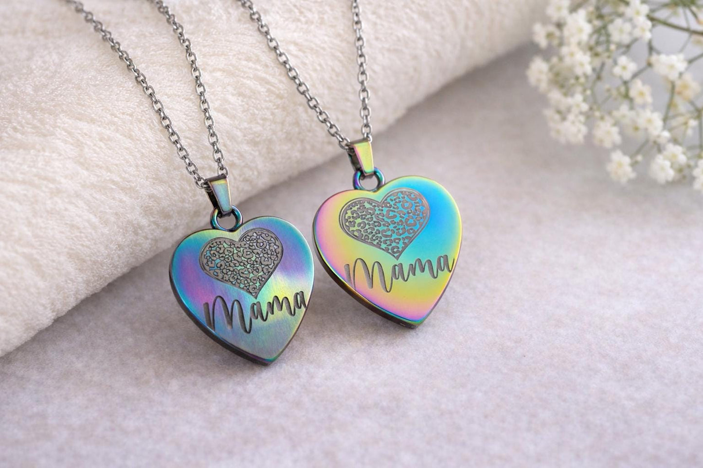 Mama Necklace Gift for Mom, Mother’s Day Necklace, Heart Pendant Jewelry, Personalized Mama Gift, New Mom Gift, Wife Gift Idea