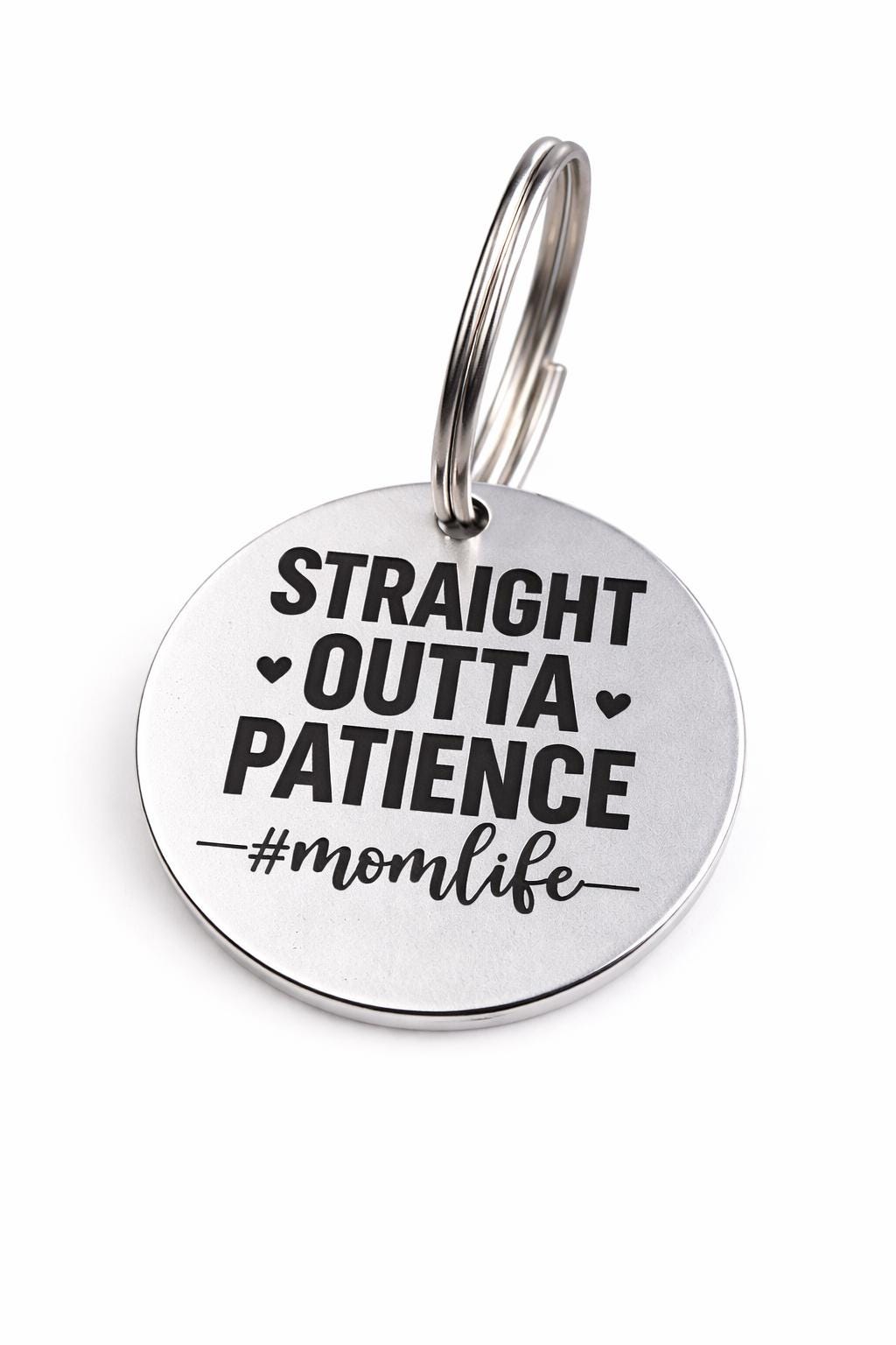 Straight Outta Patience Keychain, Mom Life Gift, Sarcastic Mom Keyring, Funny Parenting Gift, Relatable Mom Humor Present