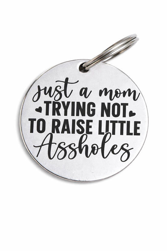 Funny Mom Keychain Sarcastic Motherhood Gift Edgy Mom Life Humor Keyring Relatable Parenting Joke Gift Cool Mom Present