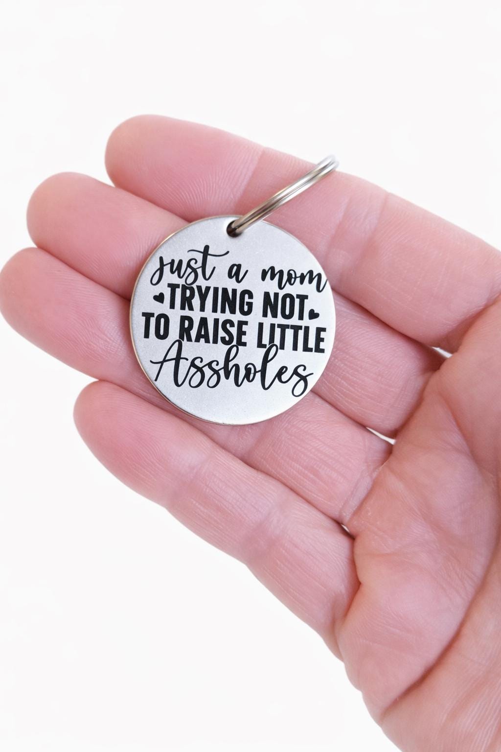 Funny Mom Keychain Sarcastic Motherhood Gift Edgy Mom Life Humor Keyring Relatable Parenting Joke Gift Cool Mom Present