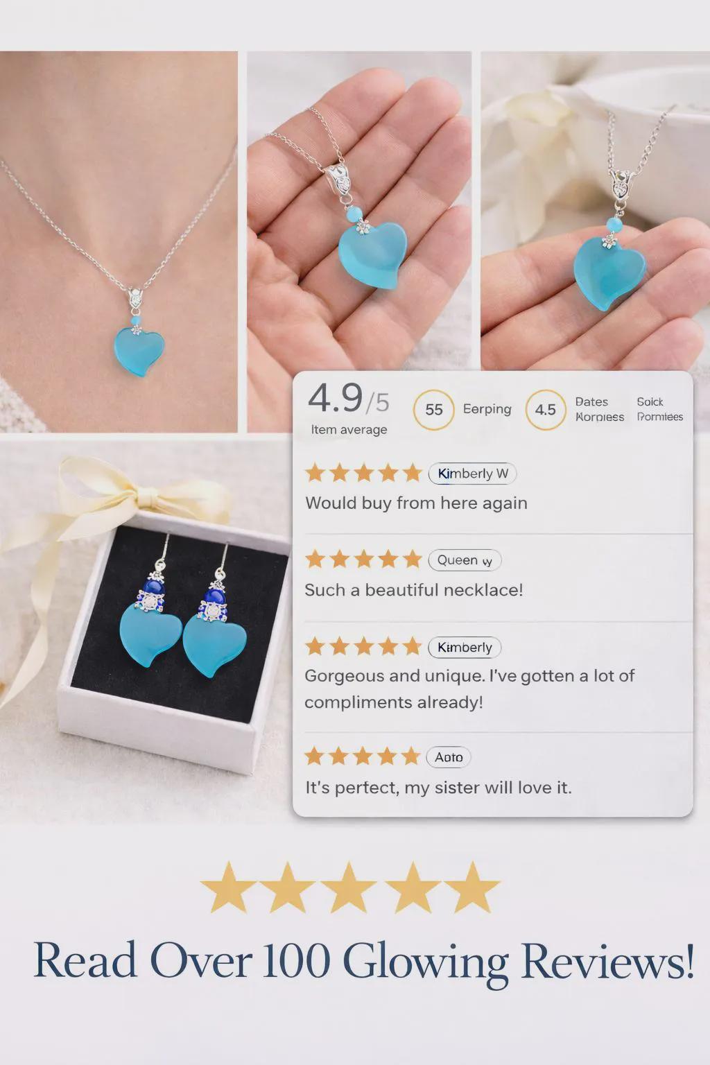 Something Blue Necklace for Bride, Blue Heart Necklace, Wedding Jewelry, Bridal Gift, Bride Gift from Mom, Wedding Day Jewelry