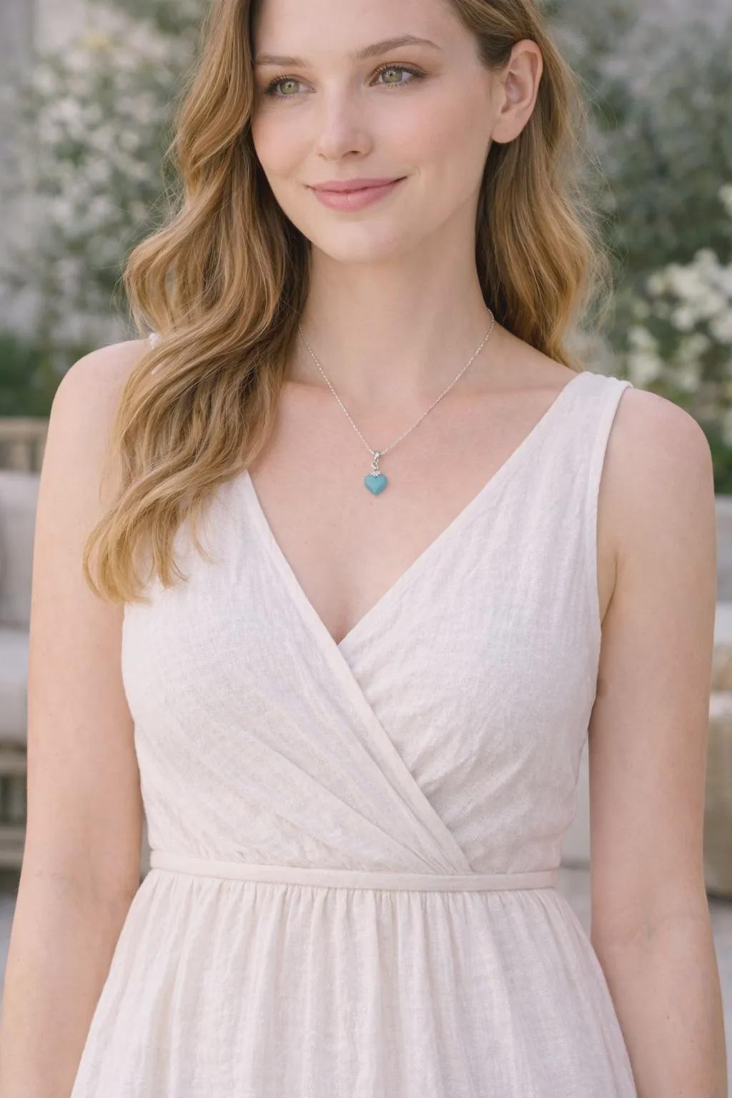 Something Blue Necklace for Bride, Blue Heart Necklace, Wedding Jewelry, Bridal Gift, Bride Gift from Mom, Wedding Day Jewelry