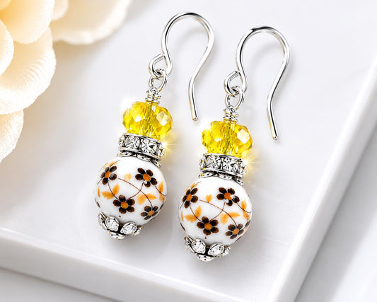 Floral Jewelry Set, Gift for Mom, Matching Necklace Earrings Bracelet Set, Garden Inspired Jewelry, Birthday Gift for Her, Floral Gift