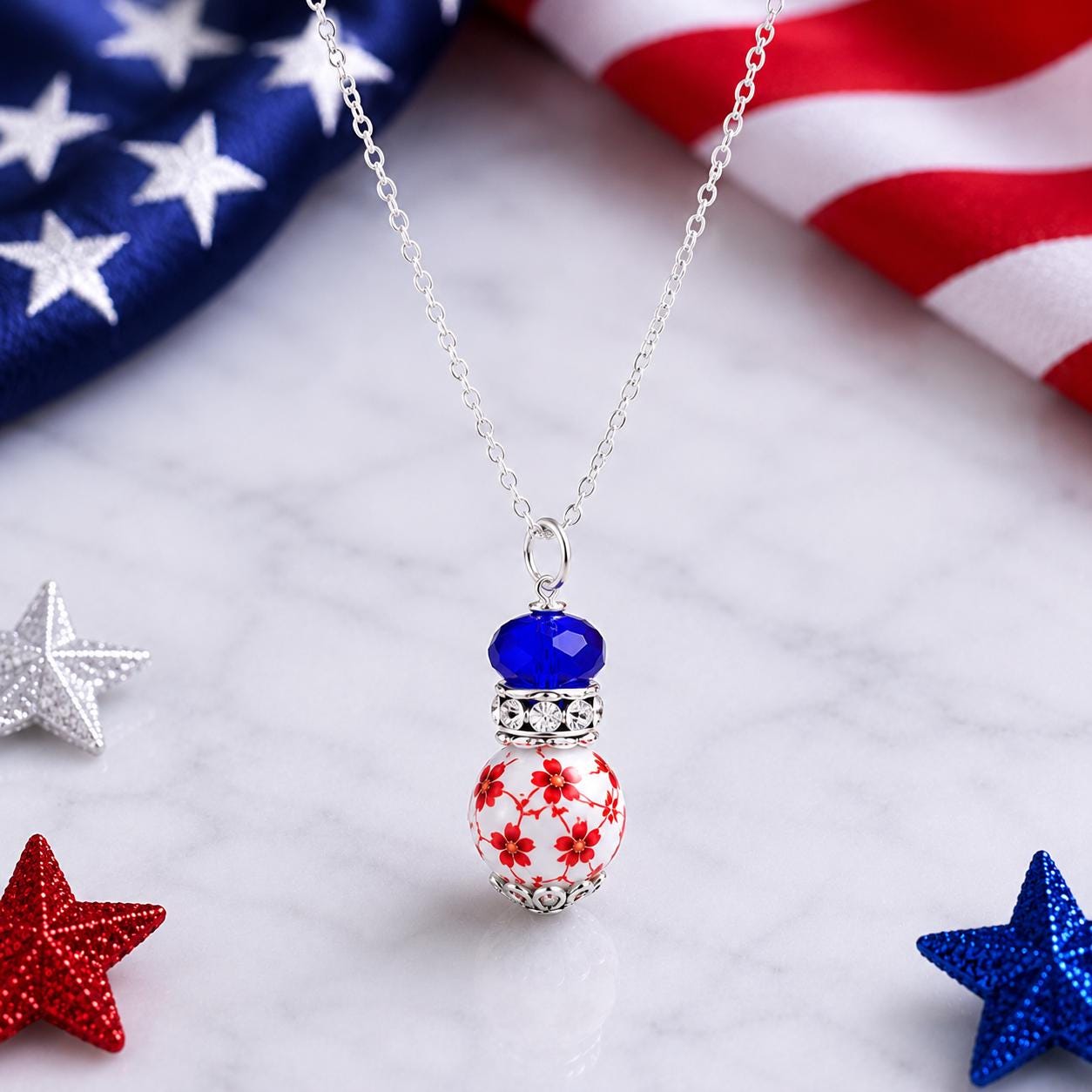 Patriotic Earrings, Red White Blue Earrings, 4th of July Earrings, Memorial Day Jewelry, Patriotic Gift for Her, USA Earrings