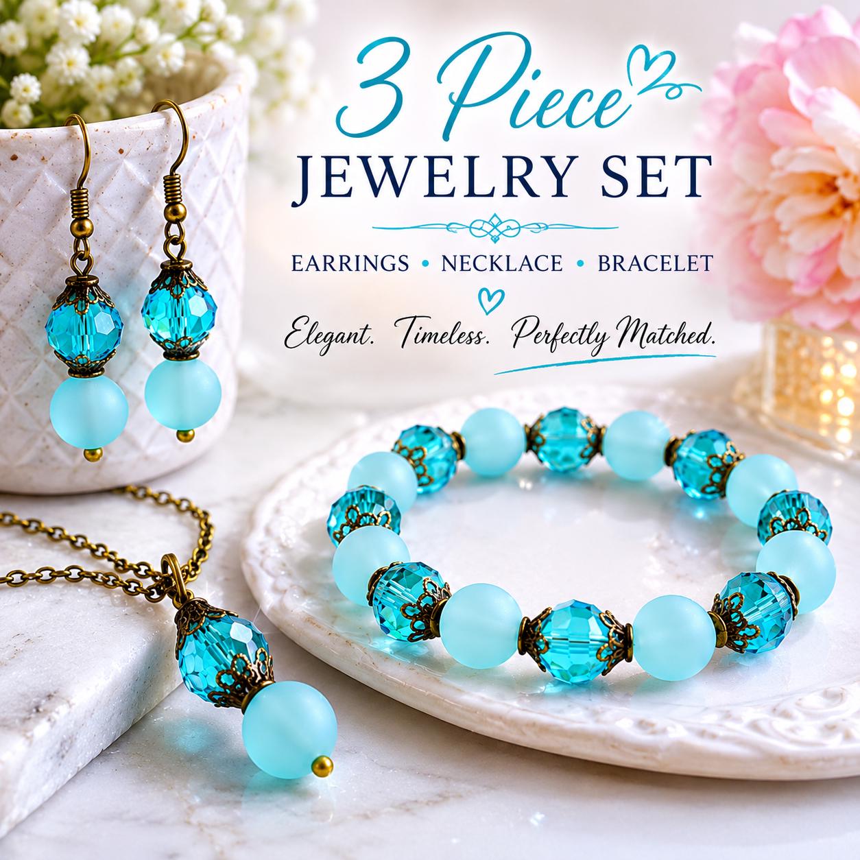 Aqua Crystal Earrings, Gift for Her, Something Blue Earrings, Bridesmaid Earrings, Antique Brass Earrings, Birthday Gift Woman