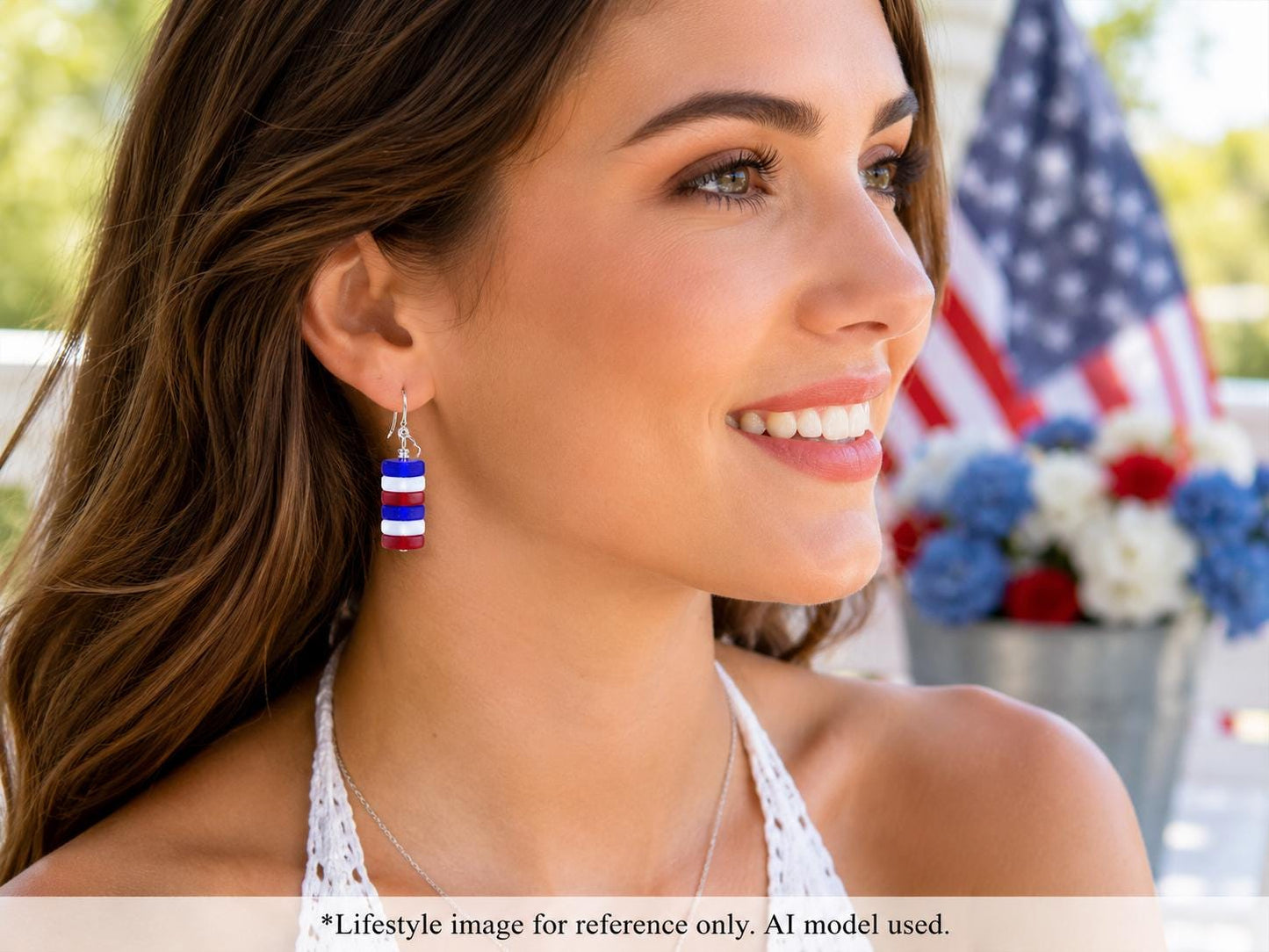 Patriotic Earrings, Red White Blue Earrings, 4th of July Earrings, USA Earrings, Memorial Day Jewelry, Patriotic Gift for Her