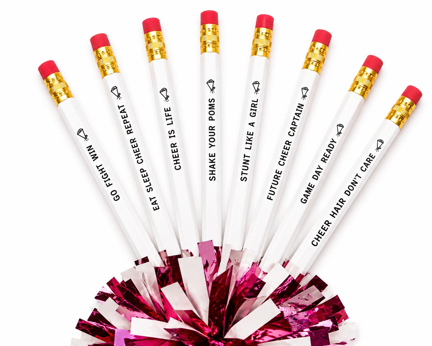 Cheer Pencil Set | Engraved Cheerleader Gift | Cheer Team Gift | Cheerleading Pencils | Coach Gift | Team Party Favor | End of Season Gift