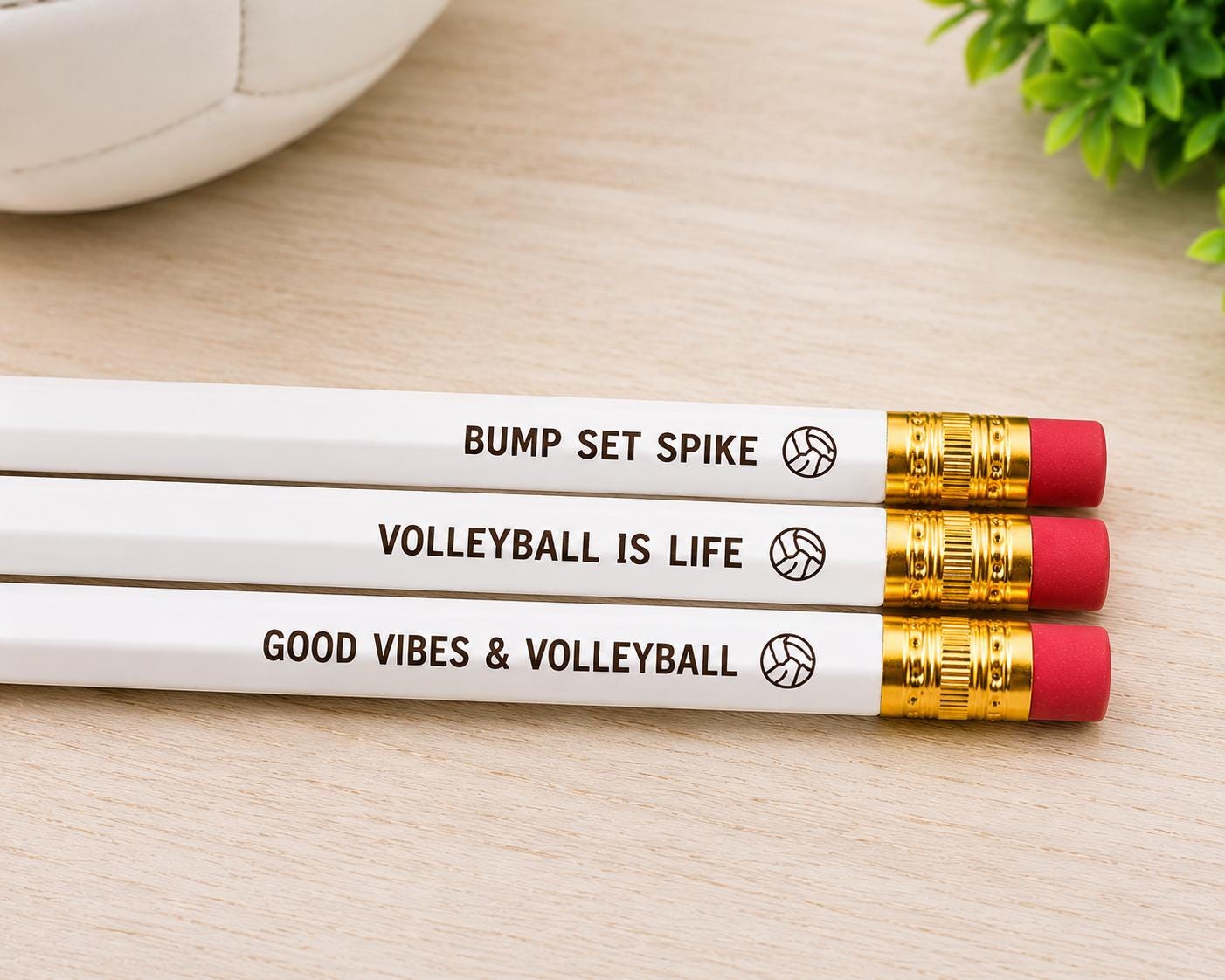 Volleyball Gift Set | Engraved Volleyball Pencils | Volleyball Coach Gift | Team Gift | Volleyball Player Gift | Team Favors