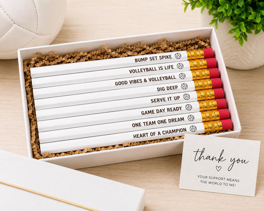Volleyball Gift Set | Engraved Volleyball Pencils | Volleyball Coach Gift | Team Gift | Volleyball Player Gift | Team Favors