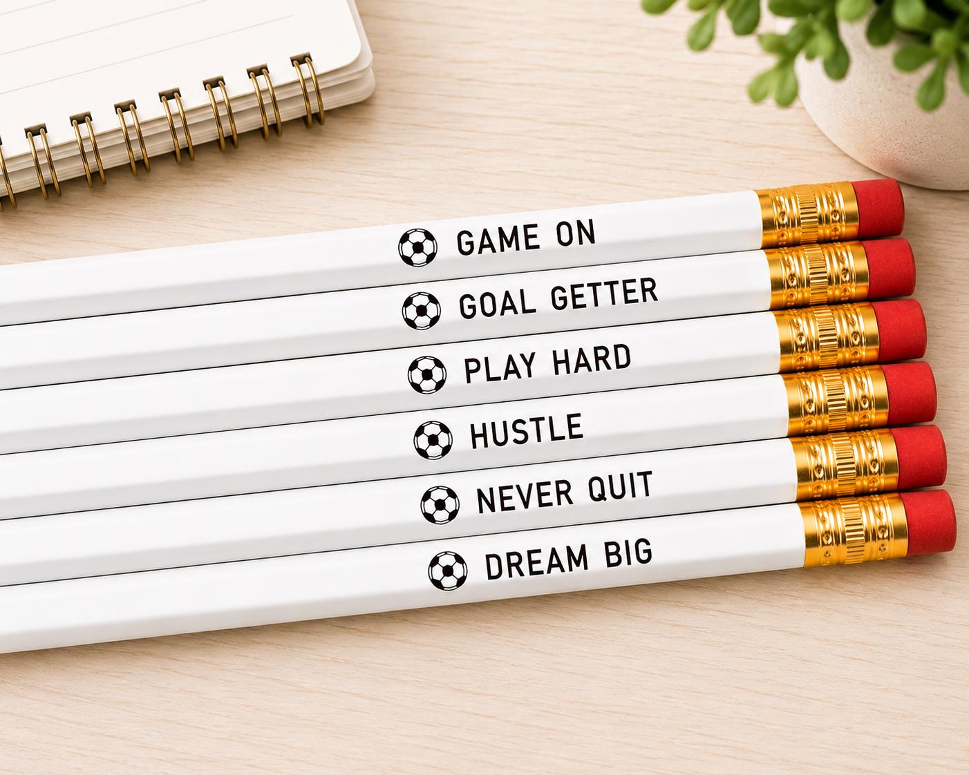 Soccer Team Gift Pencils, Soccer Coach Thank You Gift, End of Season Team Gifts, Soccer Party Favor, Team Banquet Gift, Soccer Pencil Set