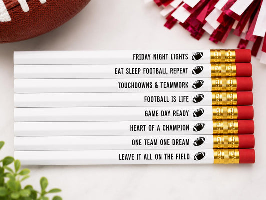Football Pencil Set | Engraved Football Pencils | Football Team Gift | Coach Gift | Football Party Favor | Friday Night Lights