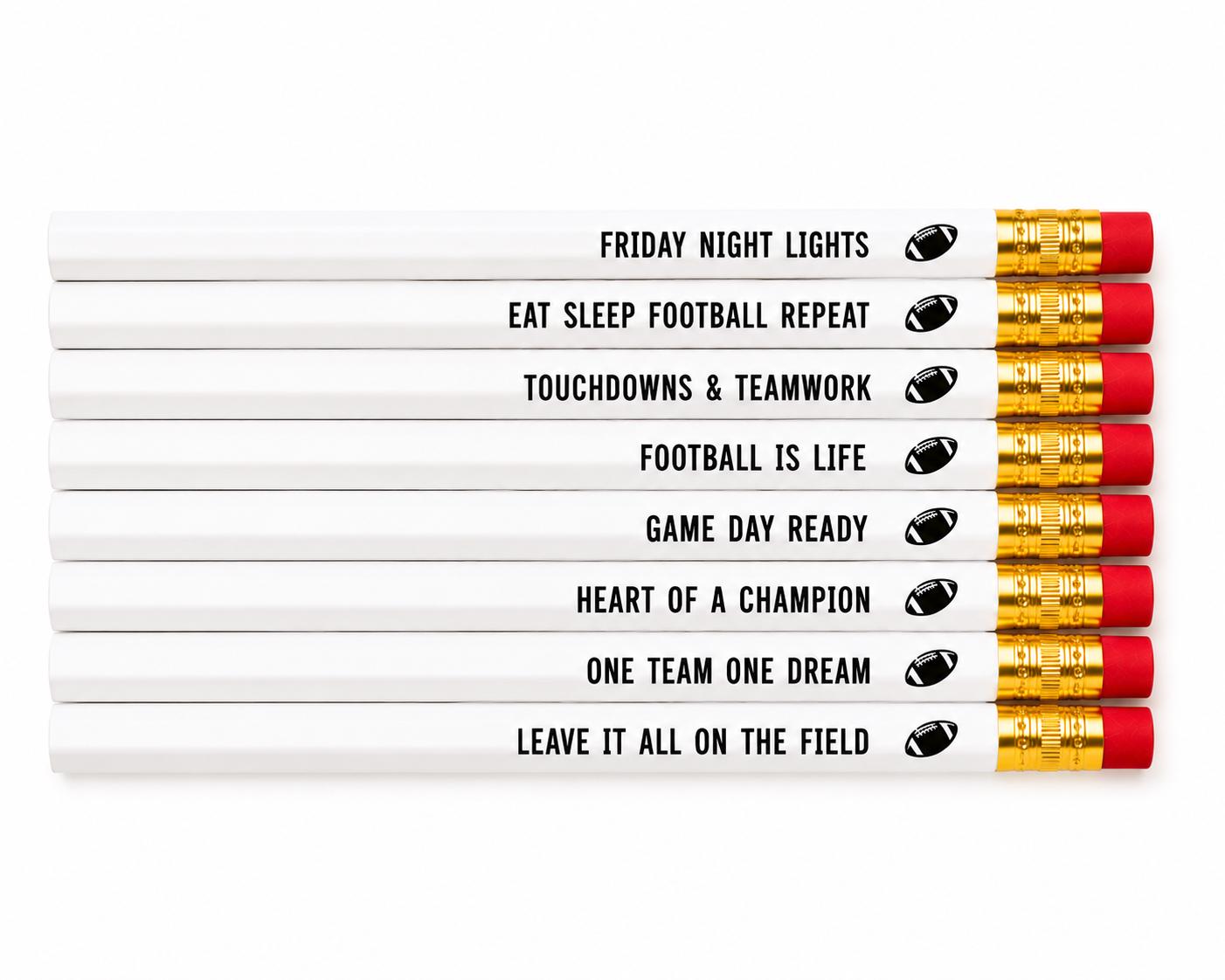 Football Pencil Set | Engraved Football Pencils | Football Team Gift | Coach Gift | Football Party Favor | Friday Night Lights