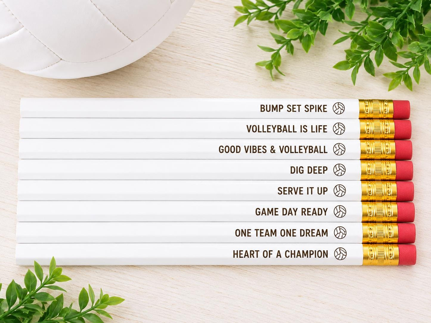 Volleyball Gift Set | Engraved Volleyball Pencils | Volleyball Coach Gift | Team Gift | Volleyball Player Gift | Team Favors