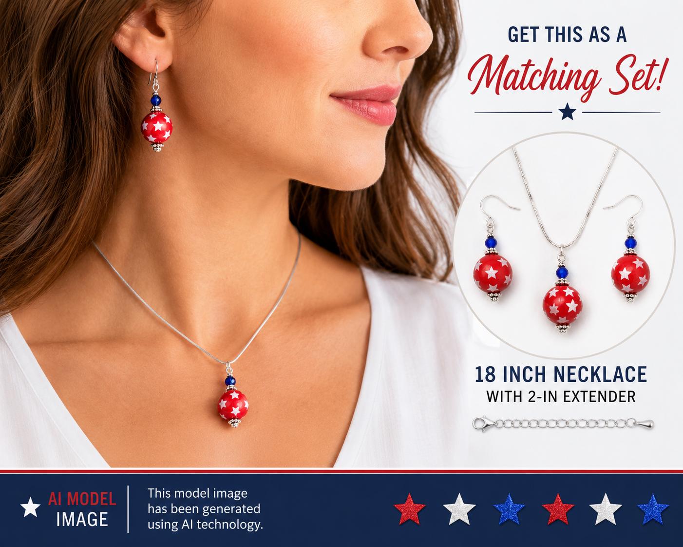Patriotic Red White Blue Earrings, 4th of July Earrings, Americana Jewelry, Independence Day Accessories, Memorial Day Jewelry, USA Gift