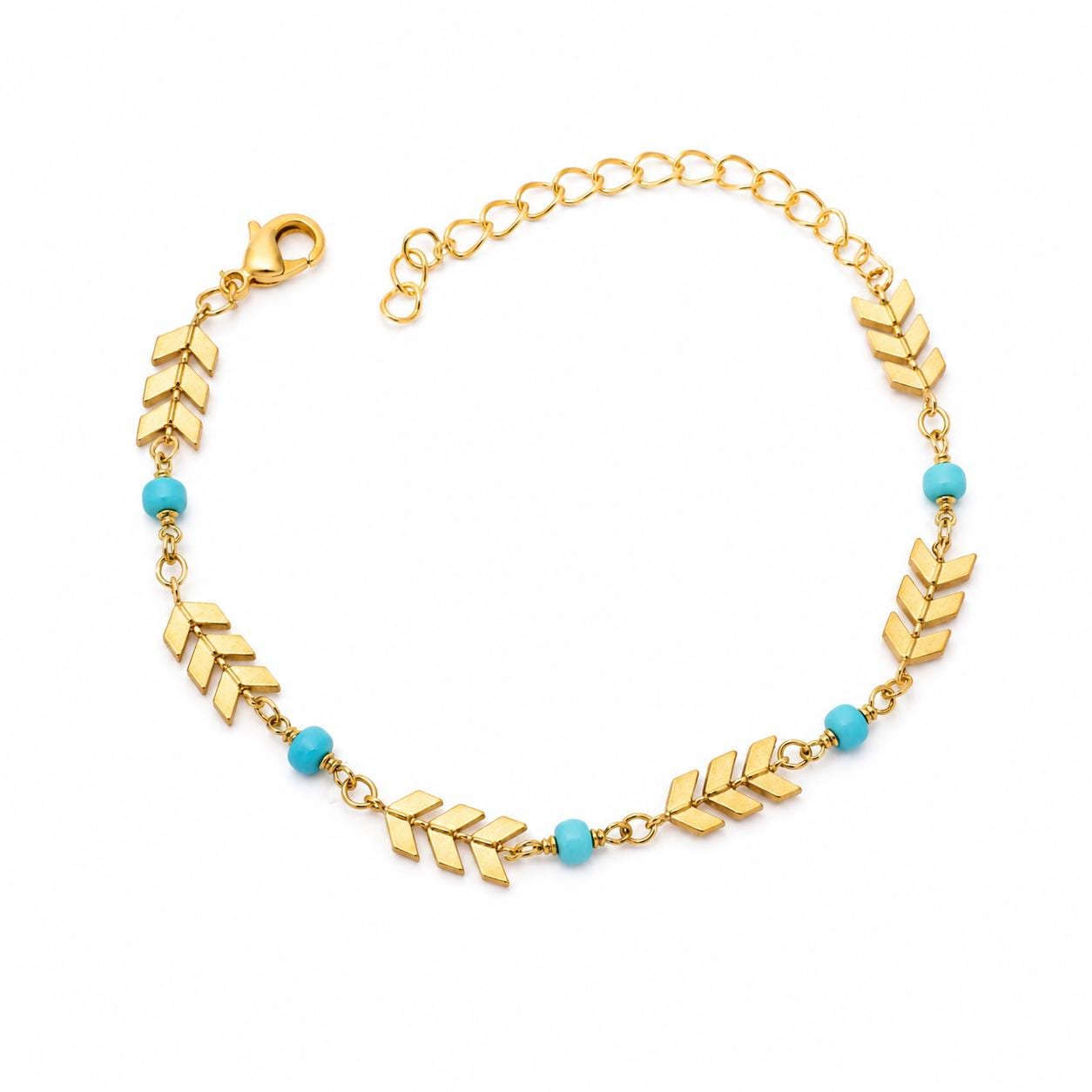 Turquoise Gold Arrow Bracelet, Southwestern Jewelry, Desert Inspired Bracelet, Boho Western Jewelry, Arizona Style Gift for Her, Adjustable