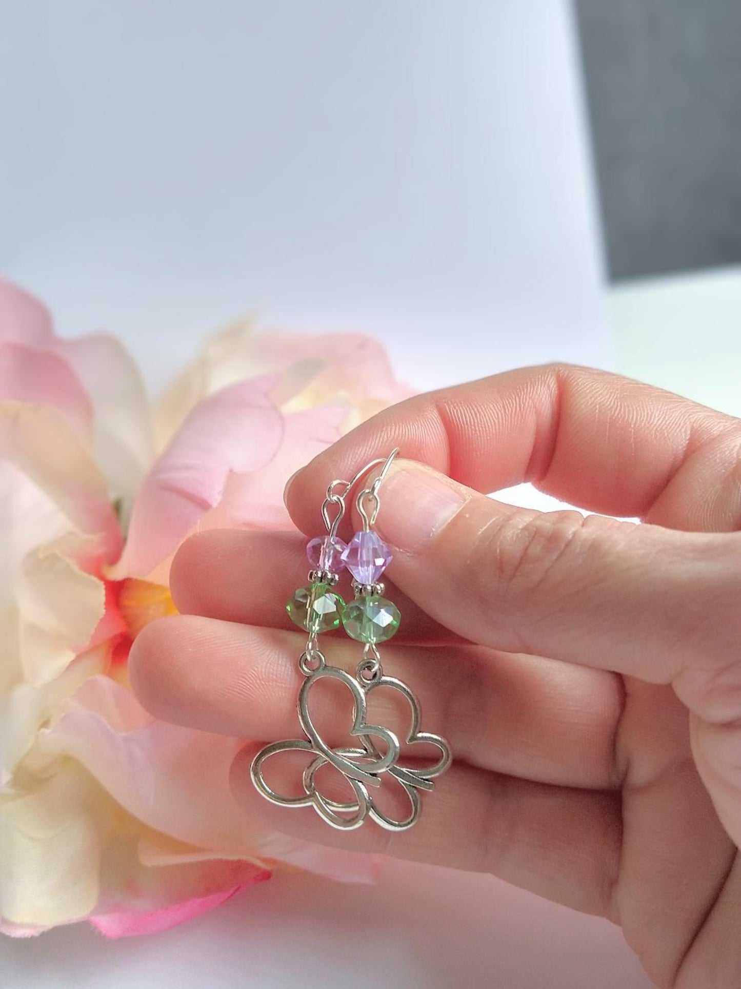 Butterfly Charm Earrings, Various Colors-Ladies Fashion Dangle Earrings - Bad Apple Designs Jewelry