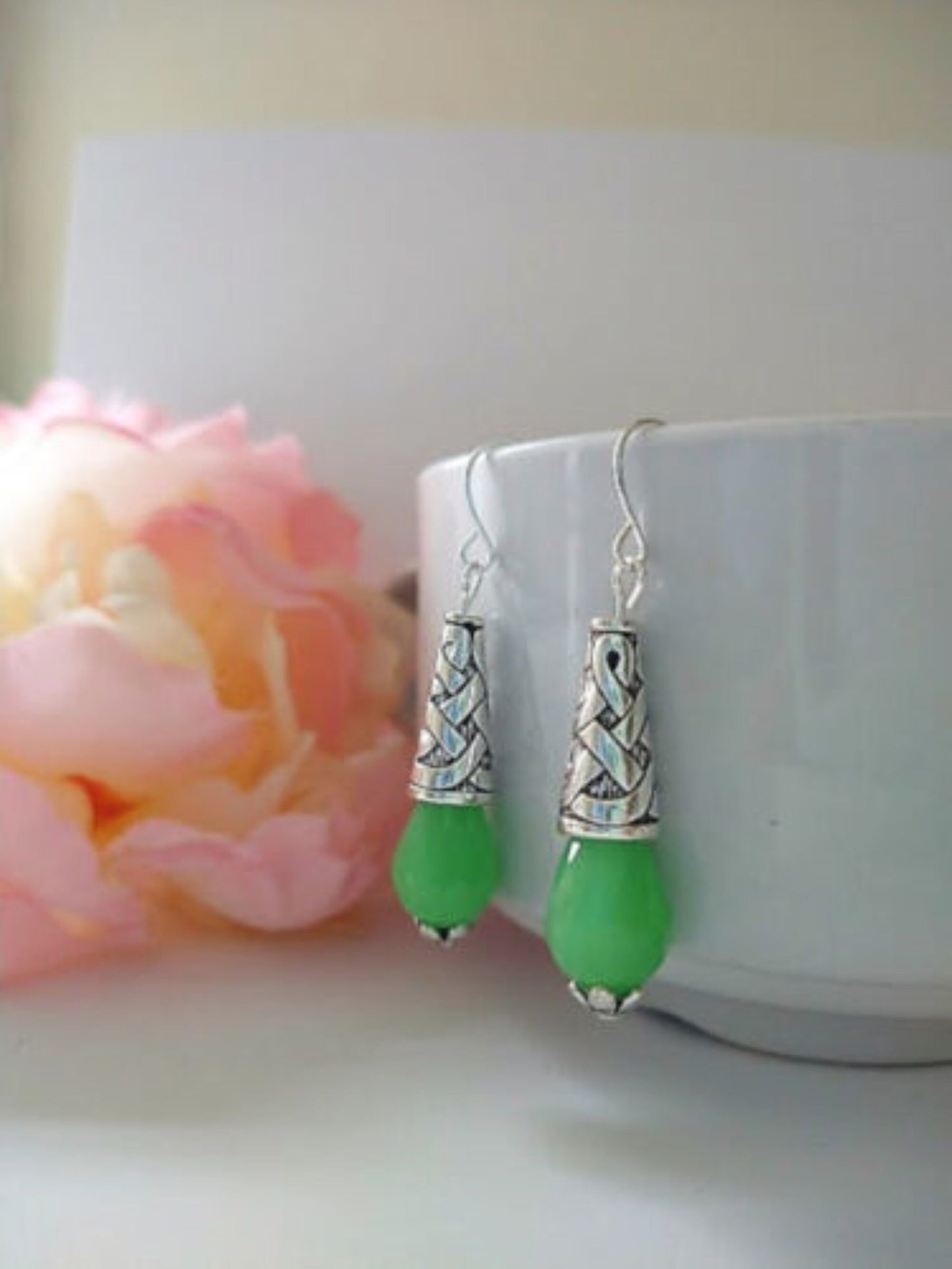 Faceted Teardrop Crystal Silver Dangle Earrings, Drop Earrings, Gift For Her, Mother's Day Gift, Bridal Earrings, Minimalist Jewelry