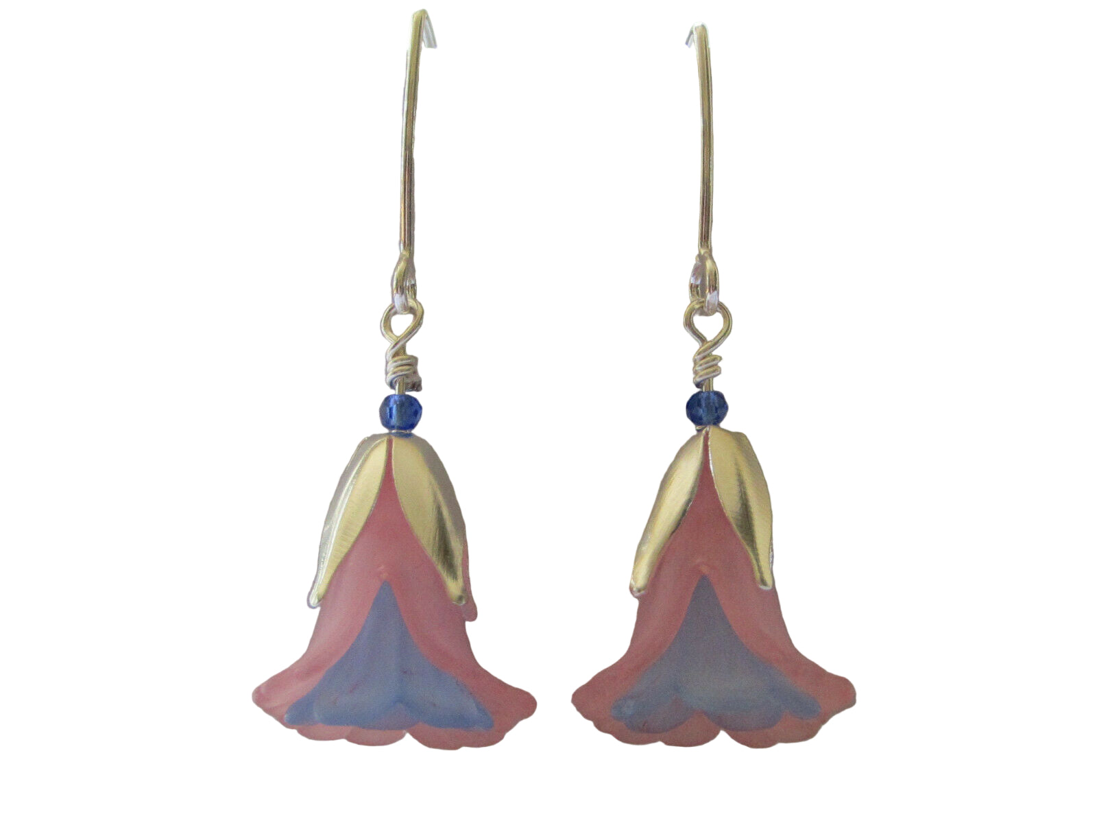 FLOWER EARRINGS Pink Blue Tulip Cala Lily Silver Dangle Earrings USA HANDMADE - Bad Apple Designs Jewelry