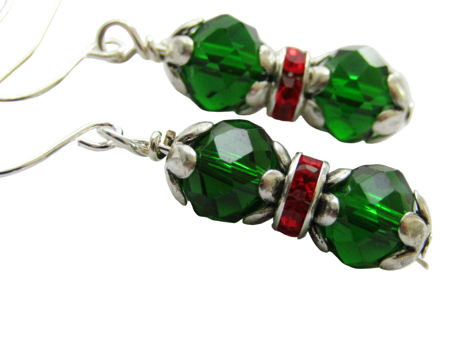 Christmas Green Crystal Earrings