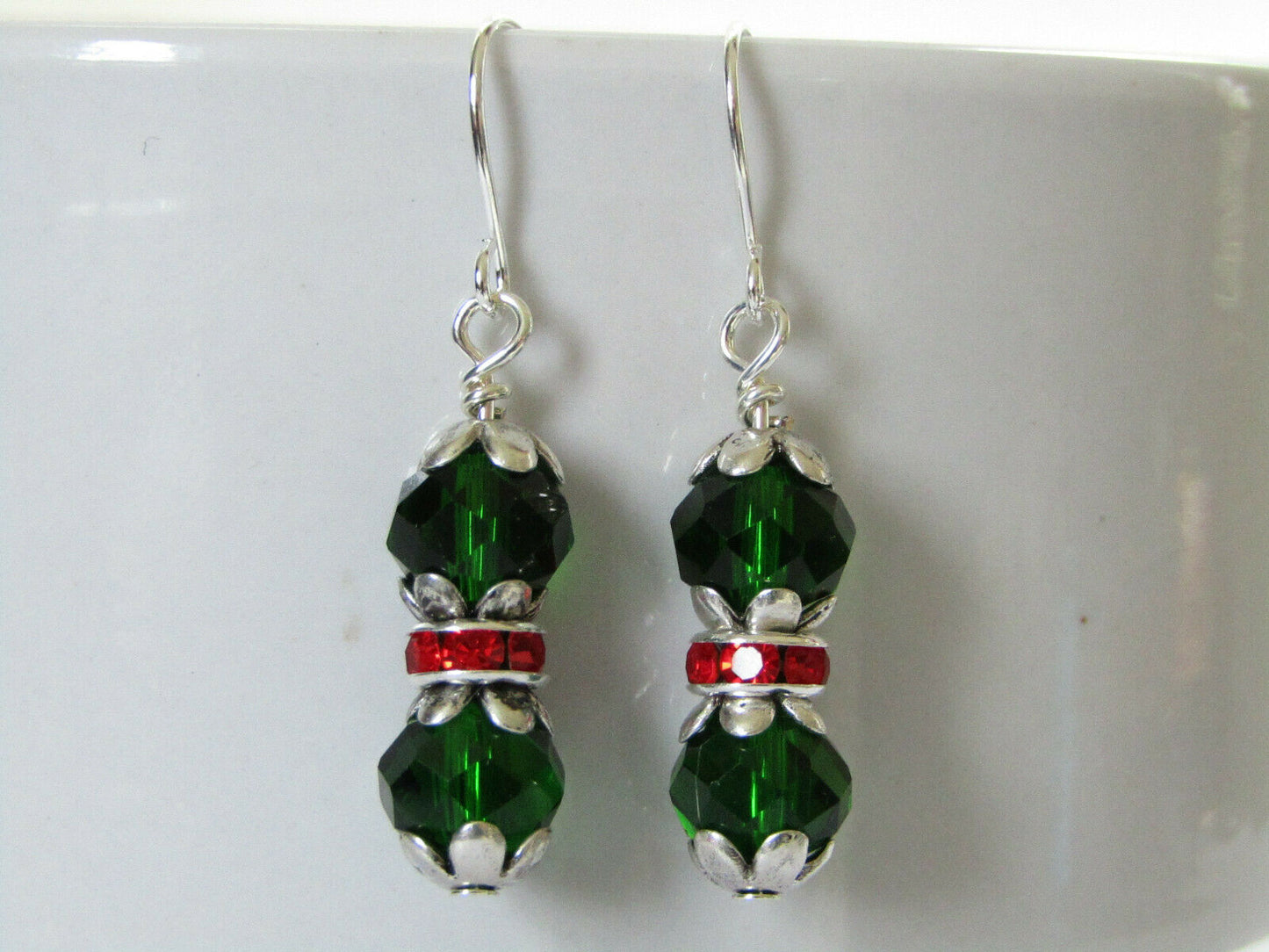 Christmas Green Crystal Earrings